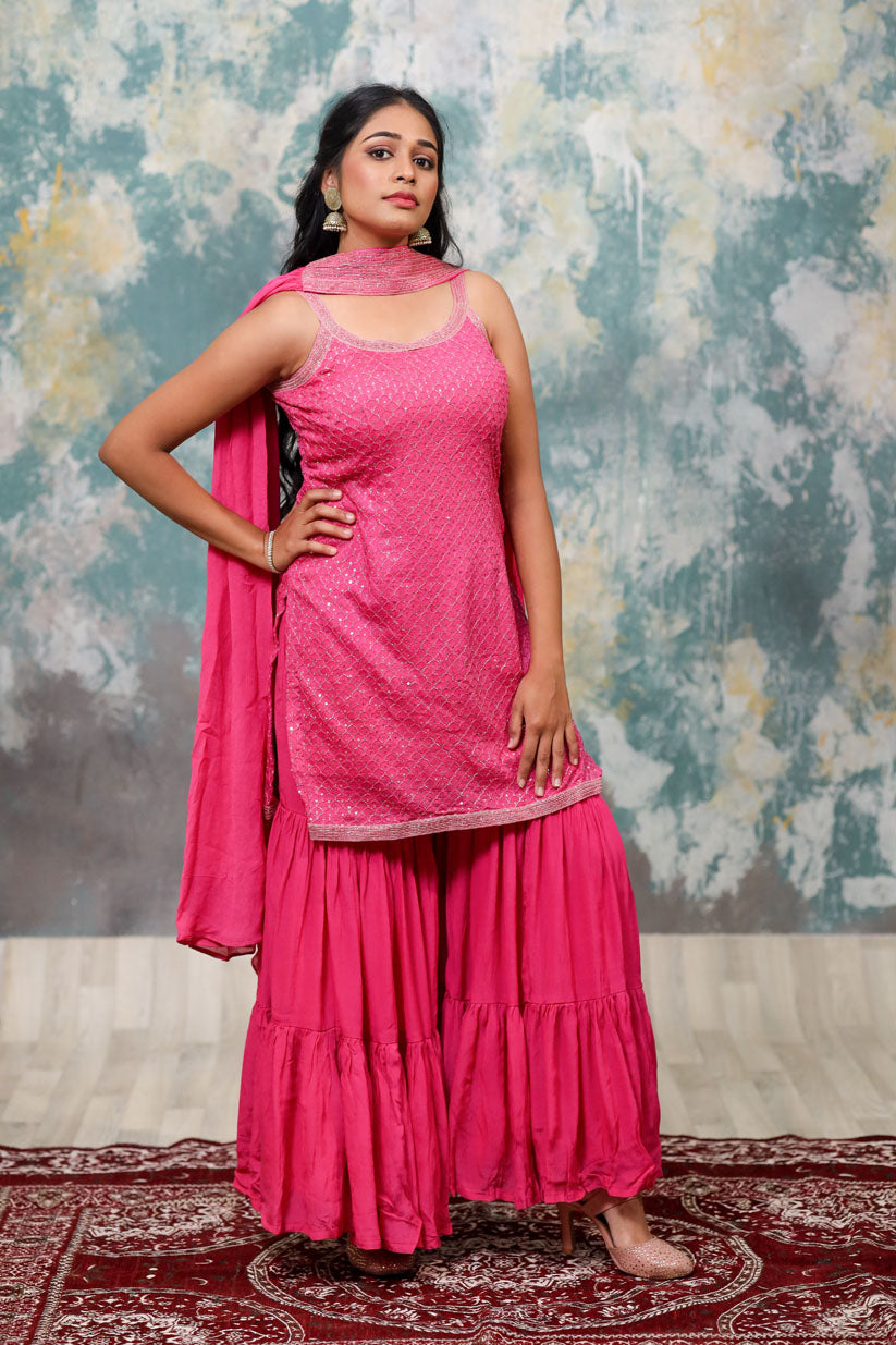 BHAVRI - Sharara Suit with choker dupatta