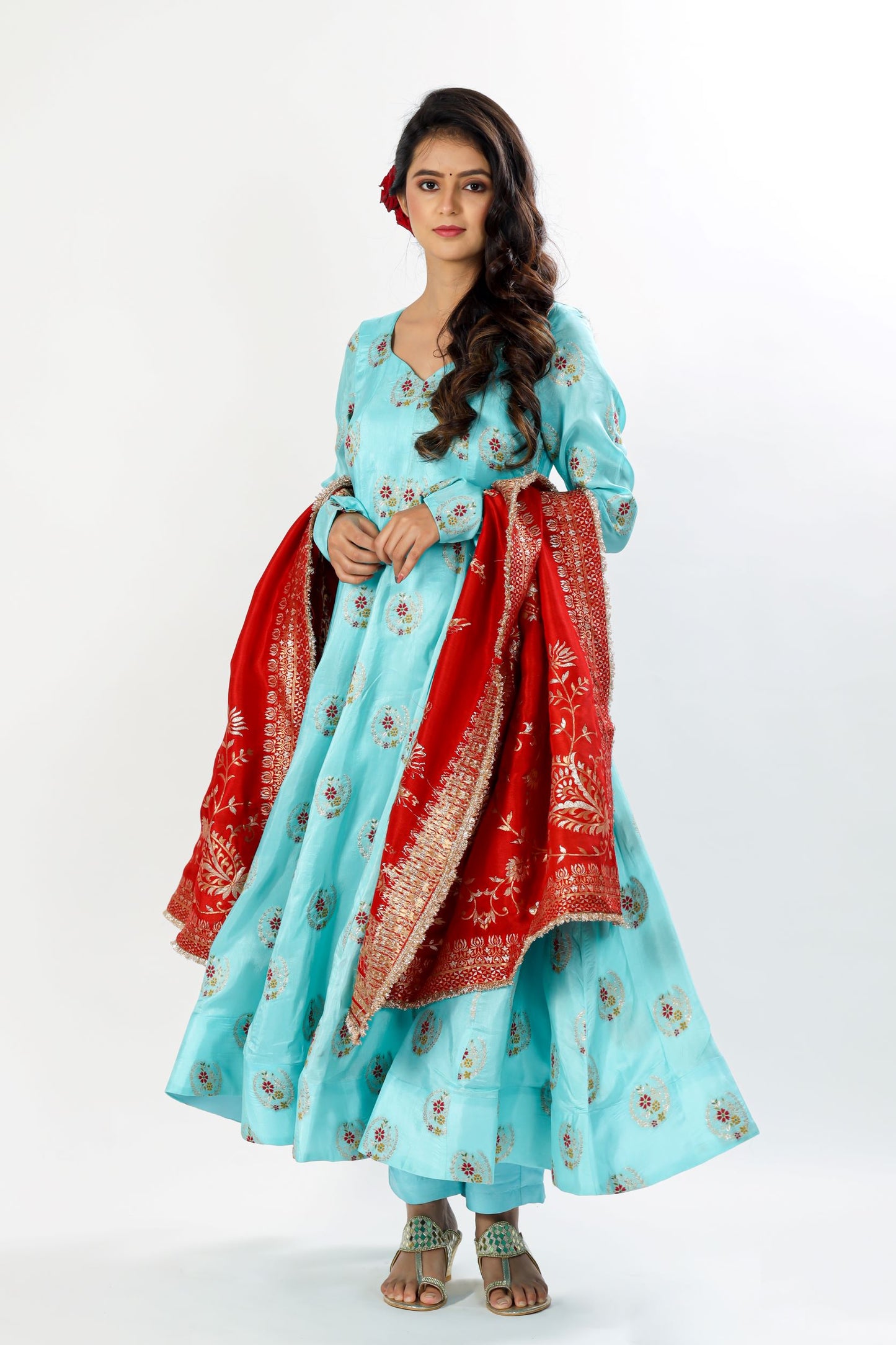 SAHIRA - Anarkali Suit set with heavy Banarasi dupatta