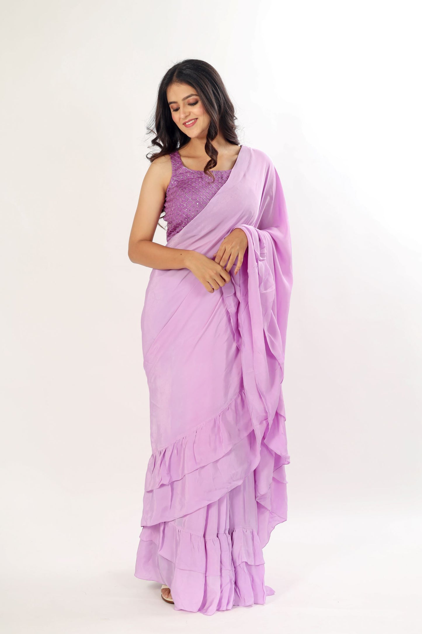 ISHI - A ready to wear ruffled saree with blouse