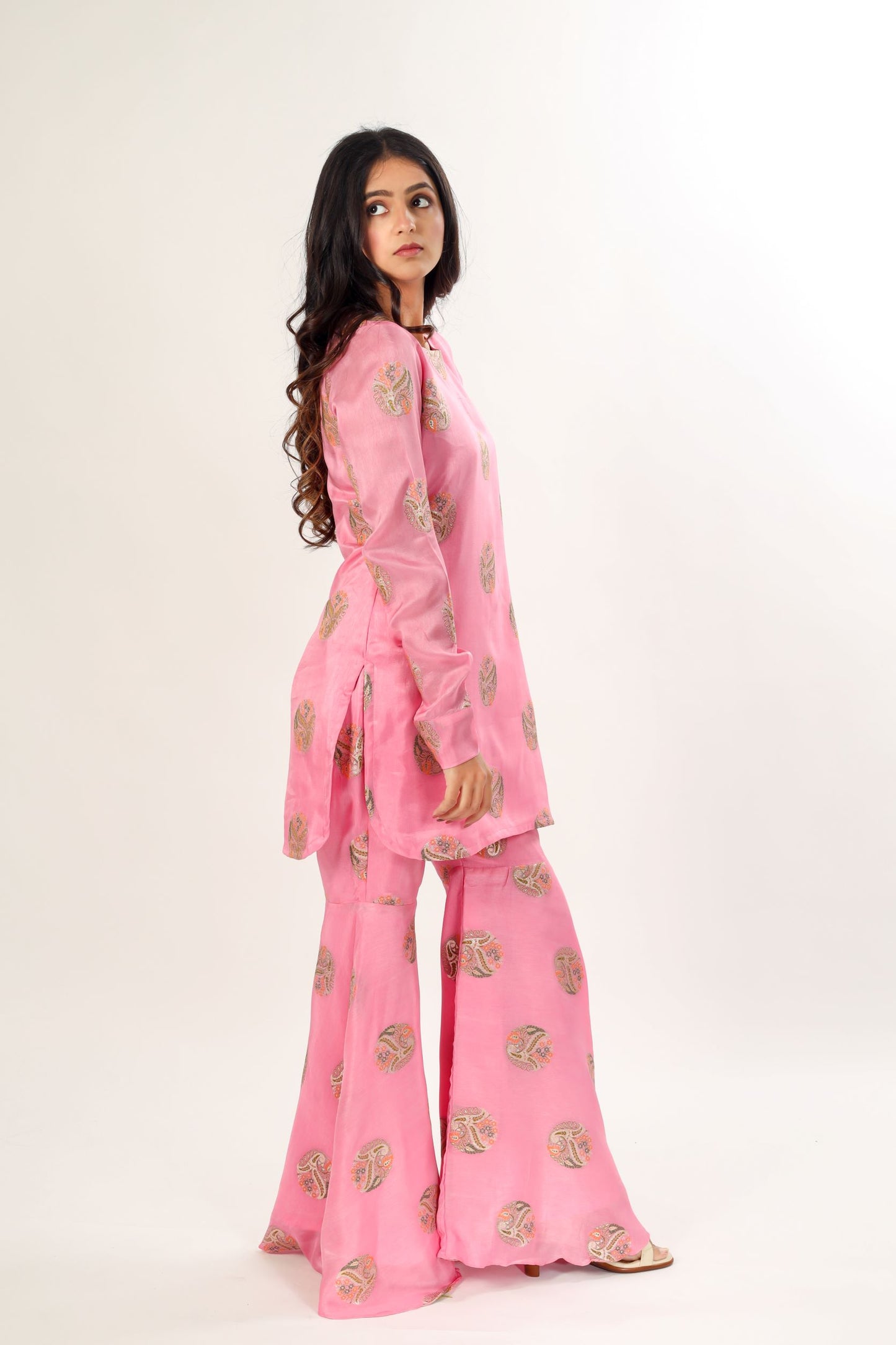 Bani - Pink Brocade Kurta and Palazzo set