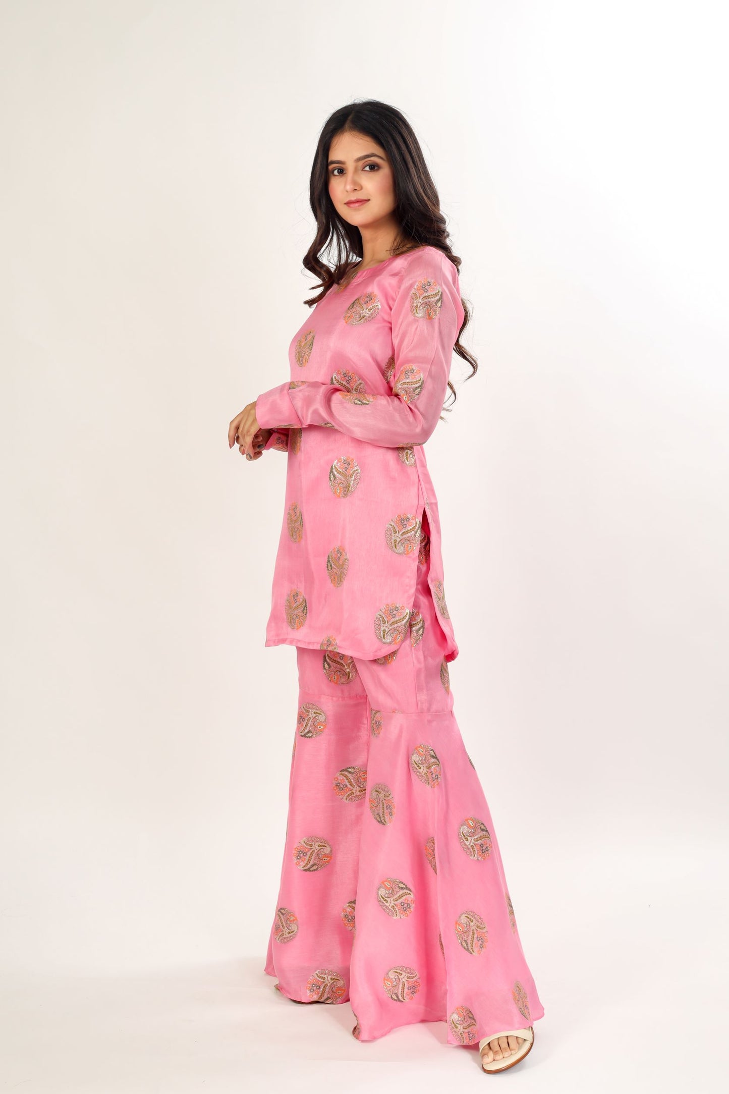 Bani - Pink Brocade Kurta and Palazzo set