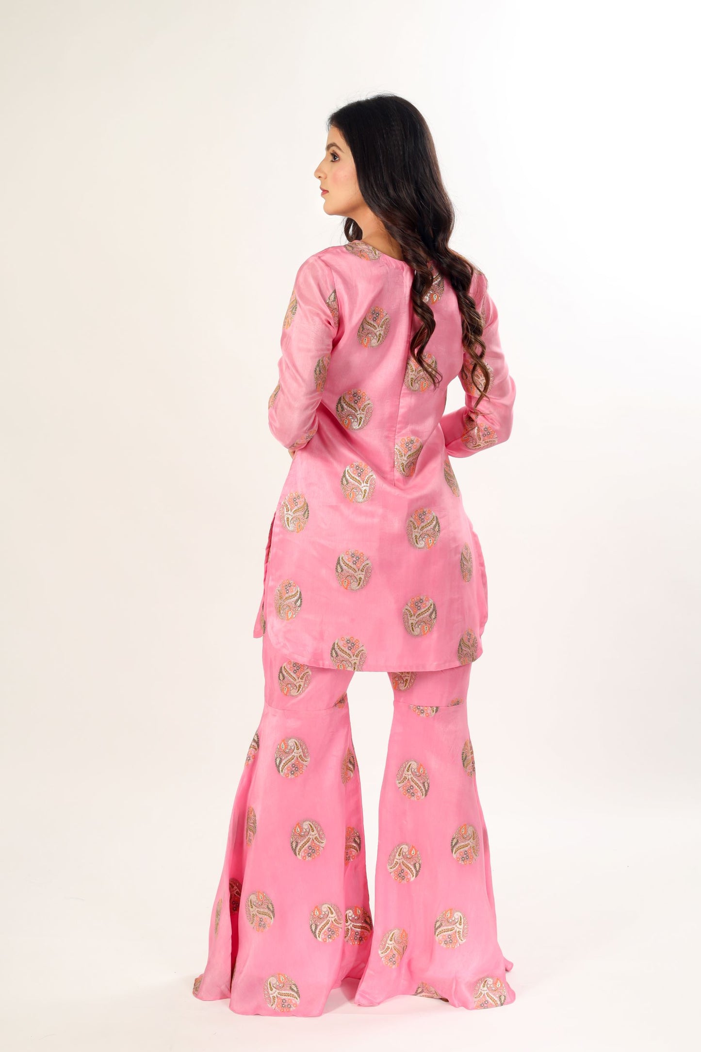 Bani - Pink Brocade Kurta and Palazzo set