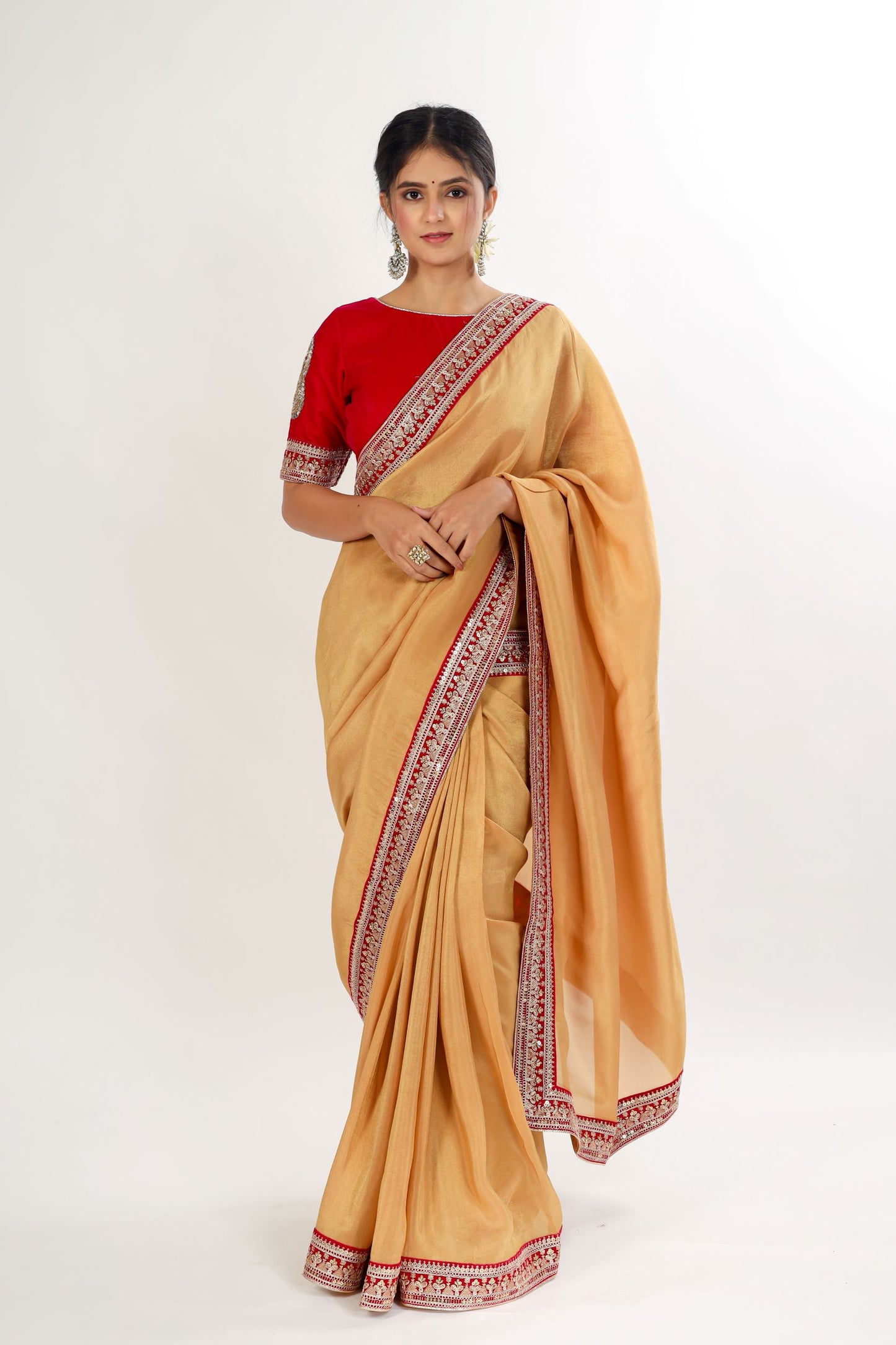 VIYONI - Tissue Silk Saree with border