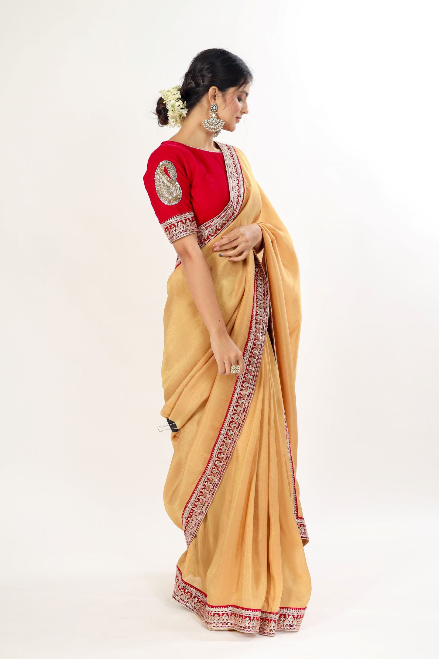 VIYONI - Tissue Silk Saree with border