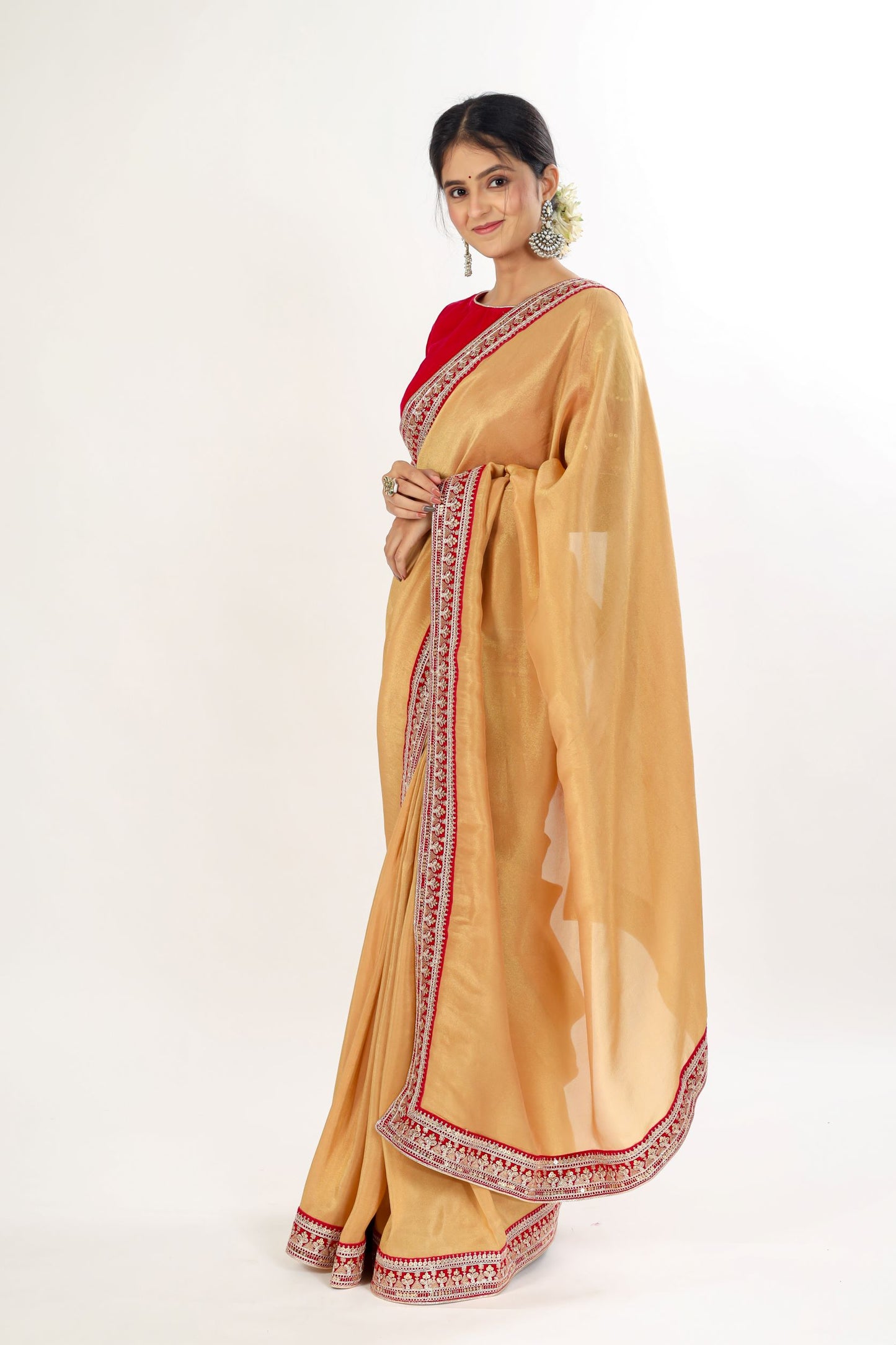 VIYONI - Tissue Silk Saree with border