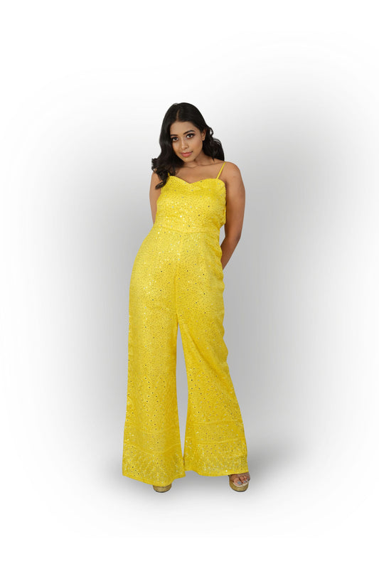 VAANYA - Jumpsuit with spaghetti sleeves