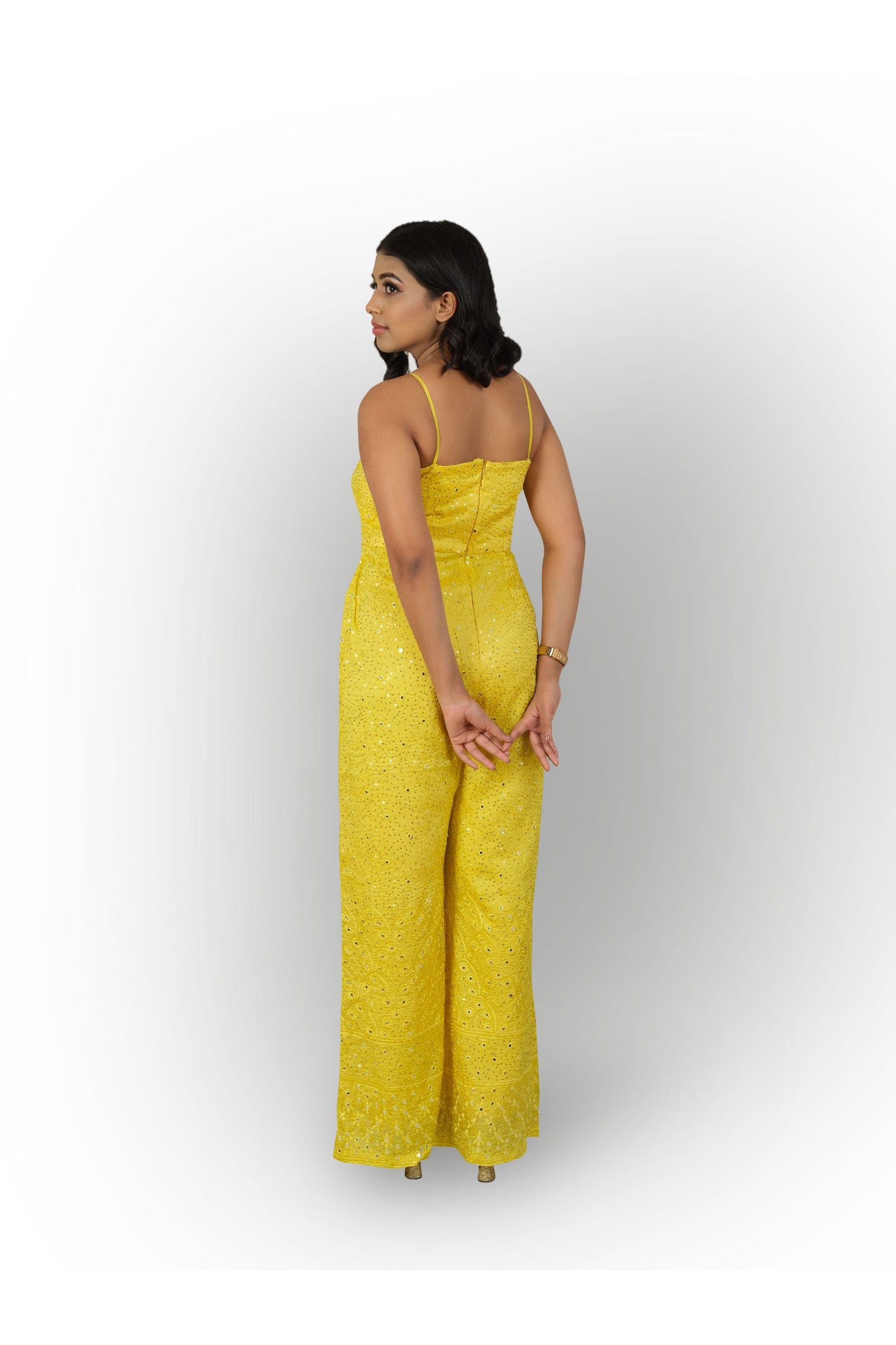 VAANYA - Jumpsuit with spaghetti sleeves