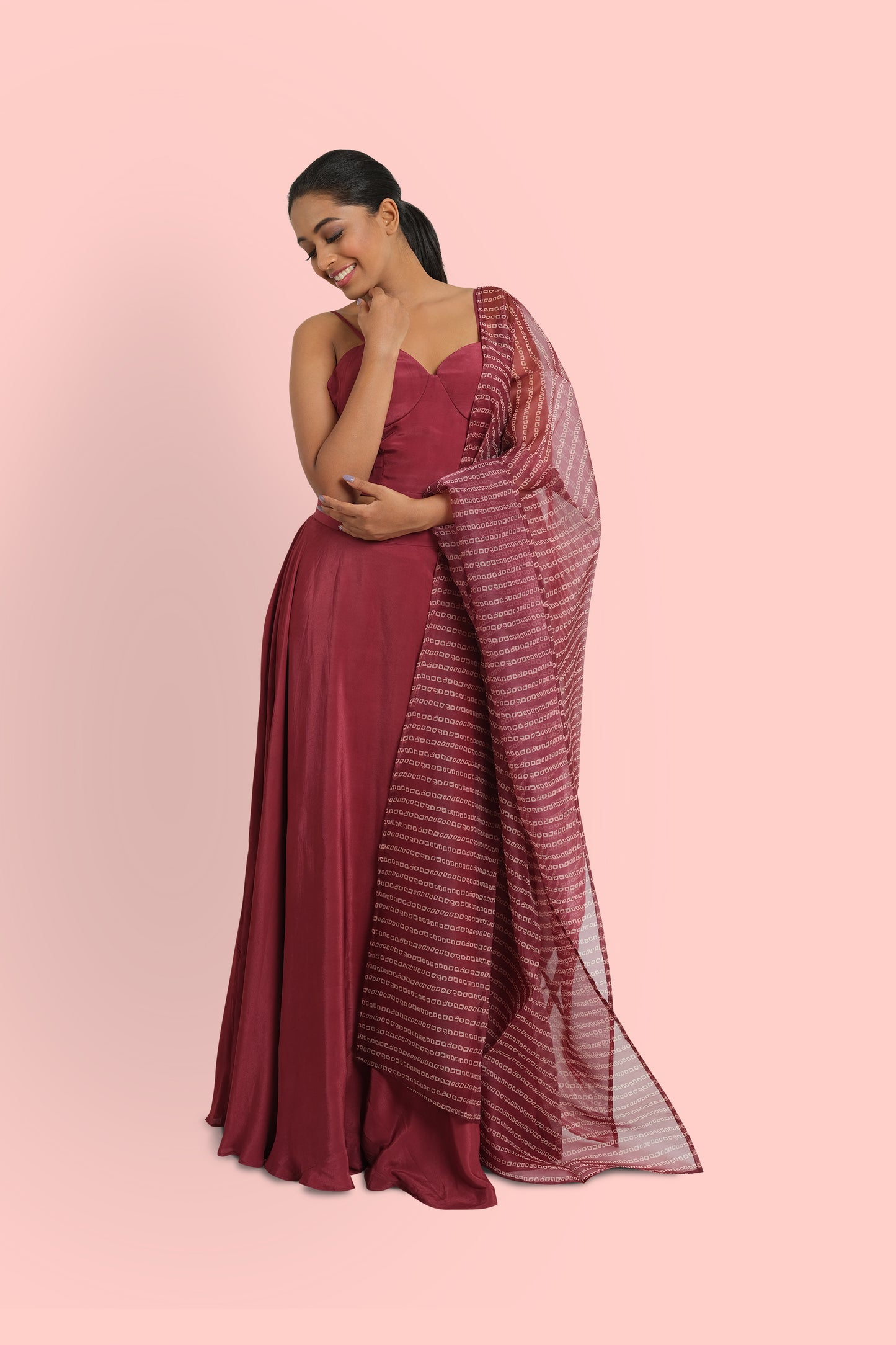 ANAYA - Cocktail flared skirt with blouse and dupatta